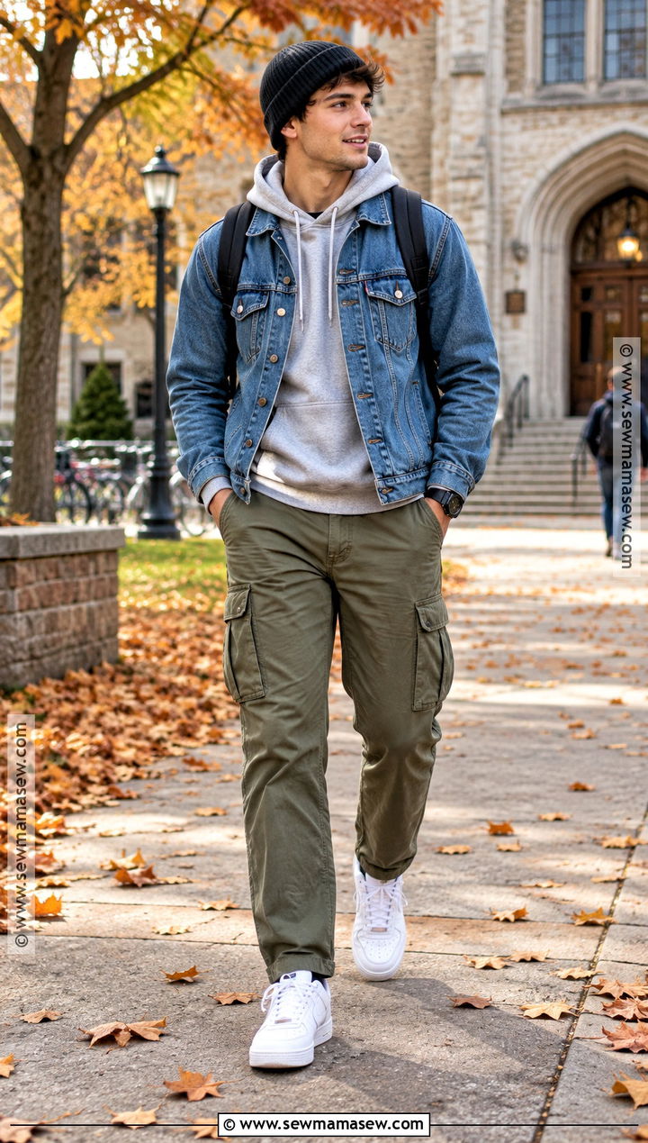 Denim Jacket And Hoodie Autumn Outfit - 15 Men Style Outfits Autumn 2026