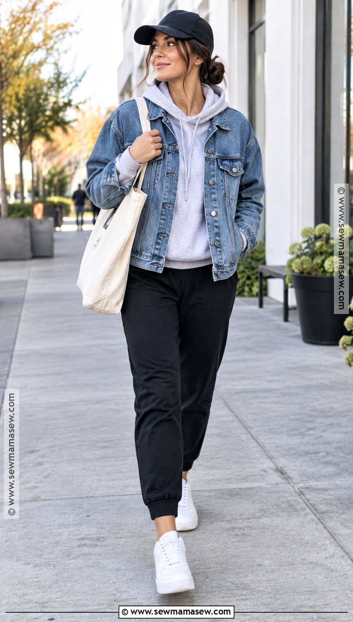 Denim Jacket And Hoodie Fall Outfit - 15 Fall Vibes Clothes