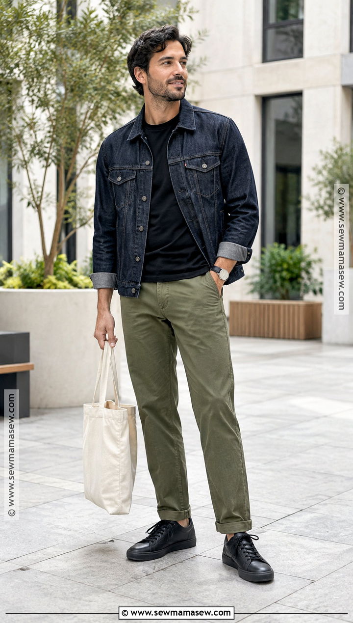 Denim Jacket Autumn Outfit - 15 Minimalist Autumn Outfit Ideas for Men
