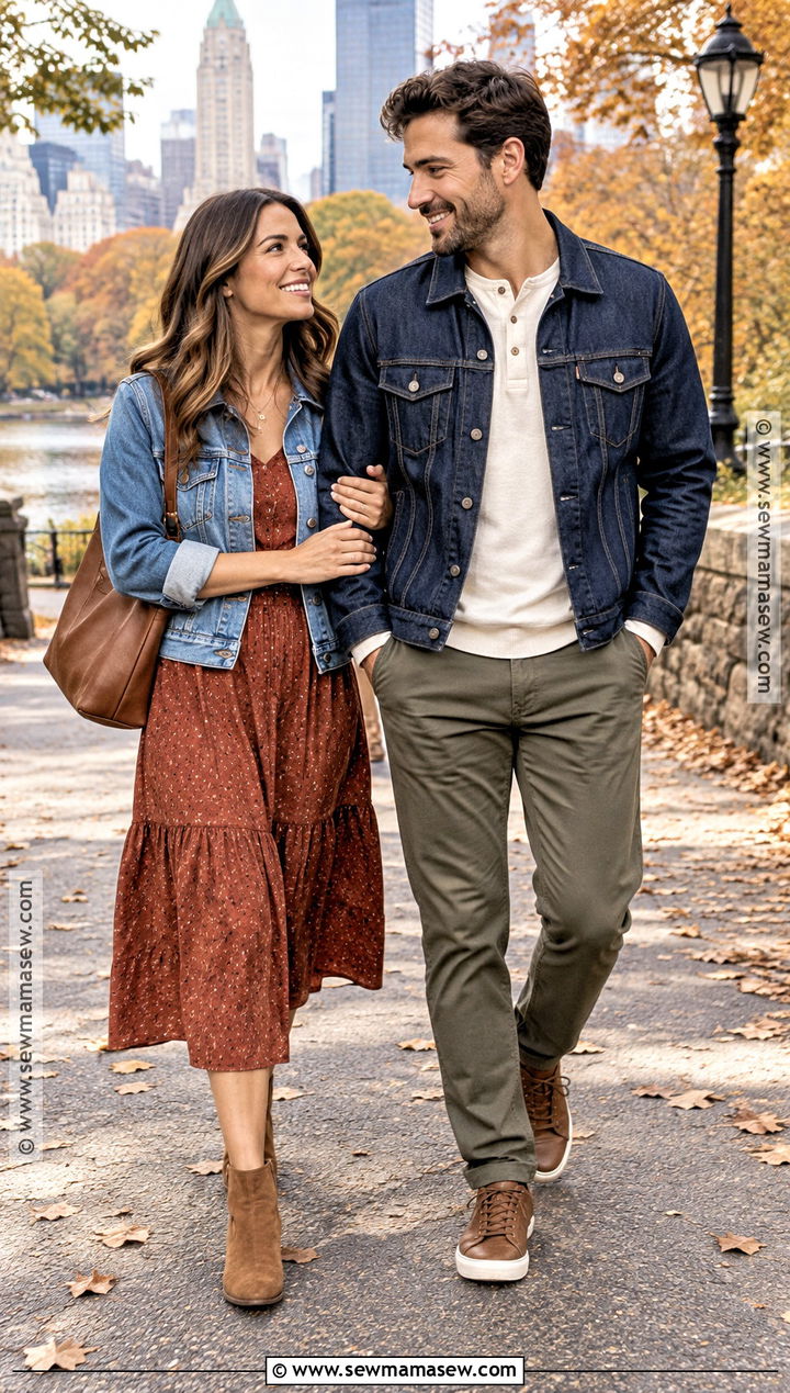 Denim Jacket Couple Fall Outfit - 25 couple fall outfits