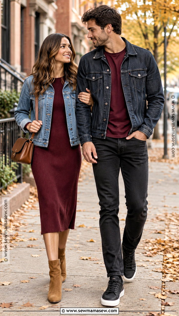Denim Jacket Fall Couples Outfit - 15 cute fall couples outfits