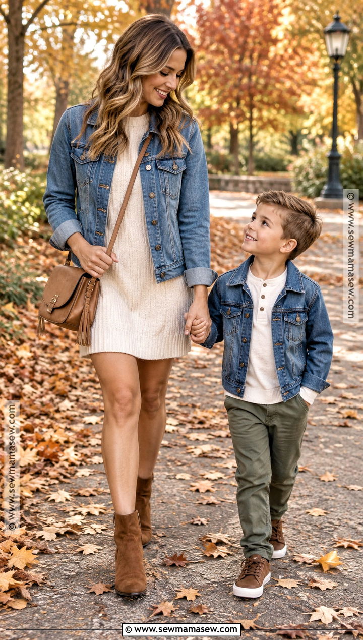 Denim Jacket Fall Mom and Son Outfit - 15 fall mom and son outfits