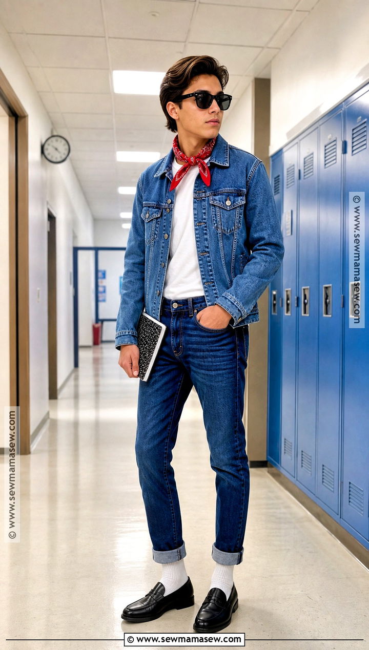 Denim Jacket Greaser Costume - 30 50S Dress Up Day At School Ideas