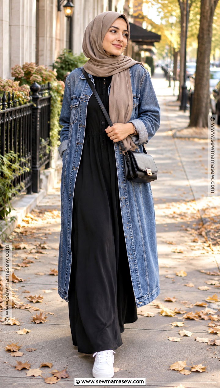 Denim Jacket Hijabi Fall Outfit - 25 hijabi fall outfits