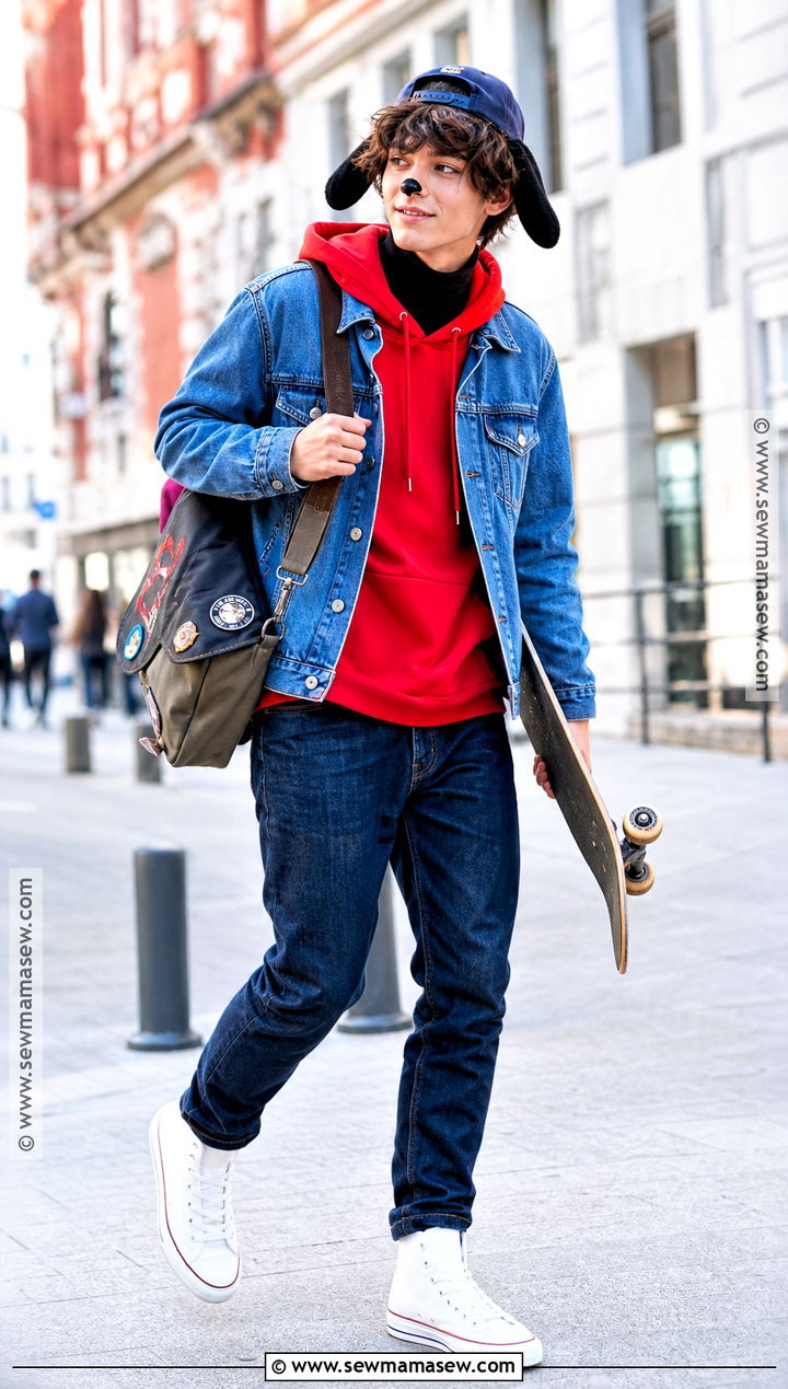 Denim Jacket Max Goof Costume With Red Shirt - 40 max goofy costume ideas