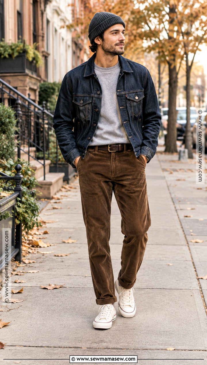 Denim Jacket With Corduroy Pants Fall Fit - 20 fall fit ideas for men