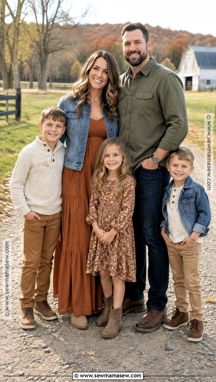 Denim Jackets and Earth Tone Fall Family Outfits - 25 fall family outfits