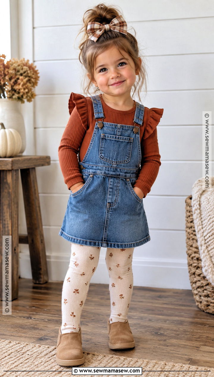 Denim Jumper Toddler Thanksgiving Outfit - 25 toddler thanksgiving outfit ideas for girls