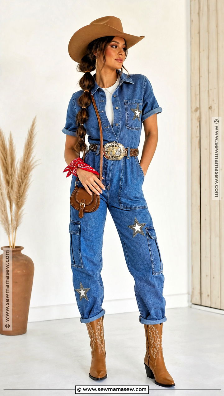 Denim Jumpsuit Cowgirl Outfit - 30 Cow Girl Outfits Ideas Halloween