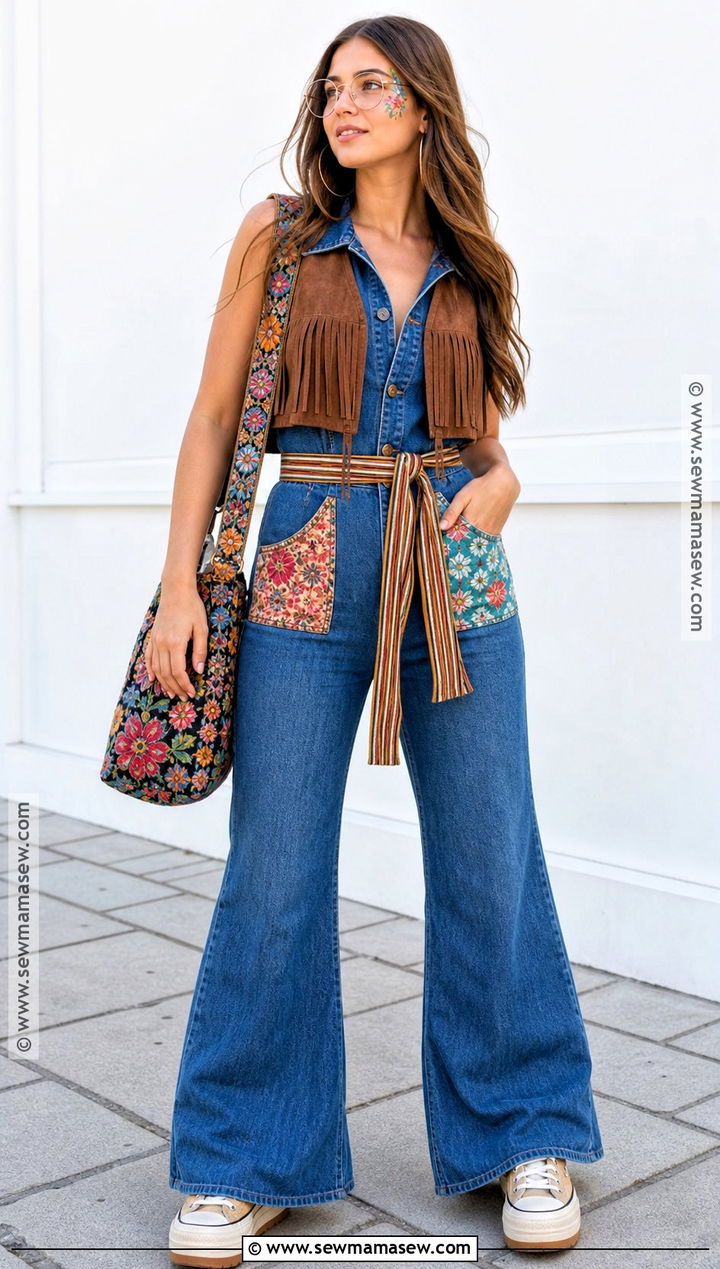 Denim Jumpsuit Hippie Costume - 30 hippie outfits 70s costume