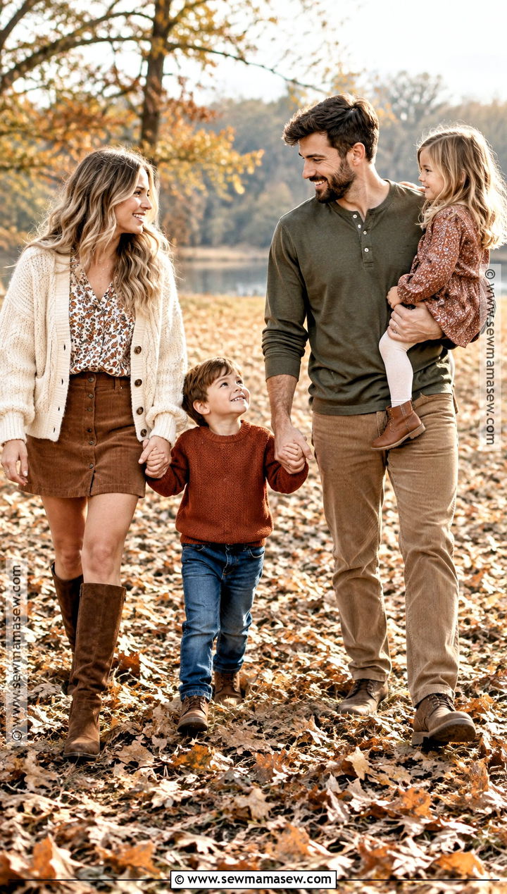 Denim Knit And Corduroy Fall Family Photo Outfits - 25 fall family photo outfits