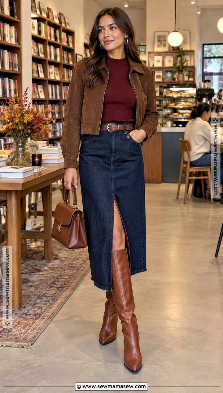 Denim Midi Skirt Date Night Outfit - 15 Fall 2026 Date Night Outfits
