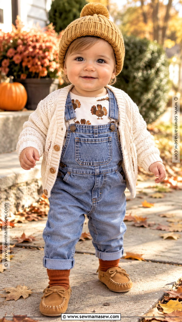 Denim My First Thanksgiving Onesie Outfit - 15 my first thanksgiving onesie ideas