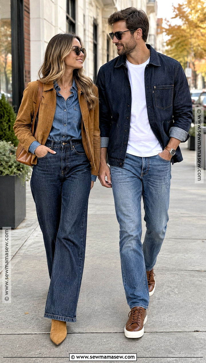 Denim On Denim Couple Fall Outfit - 25 couple fall outfits