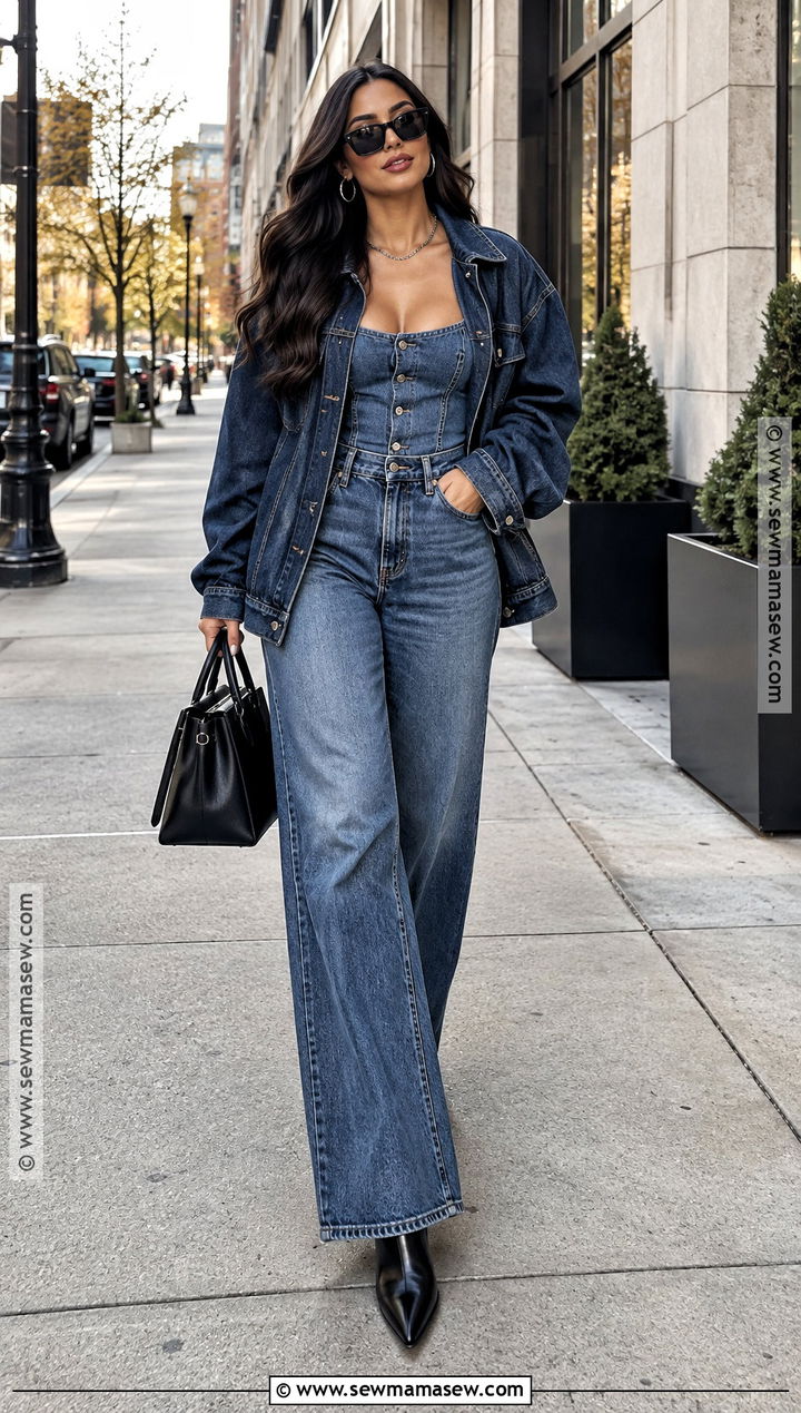 Denim On Denim Fall Baddie Outfit - 25 fall outfits baddie