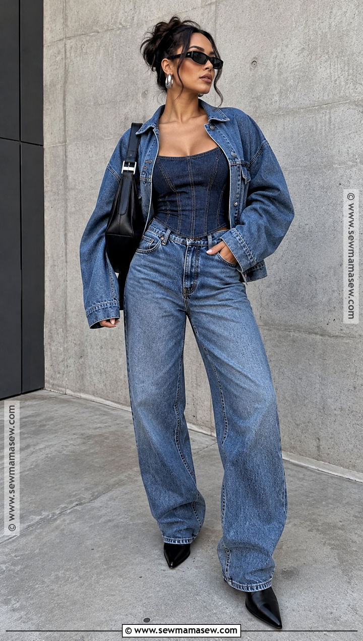 Denim On Denim Fall Baddie Outfit - 20 fall outfit baddie ideas