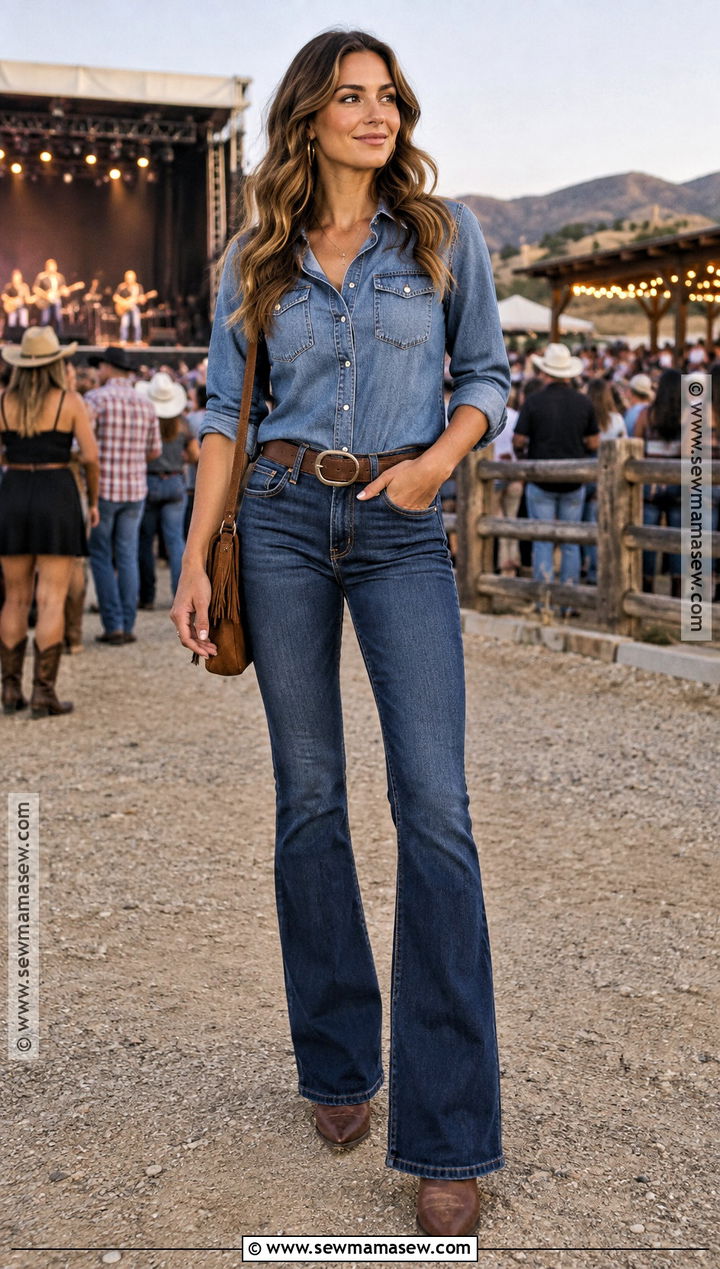 Denim On Denim Fall Concert Outfit - 25 fall concert outfit ideas