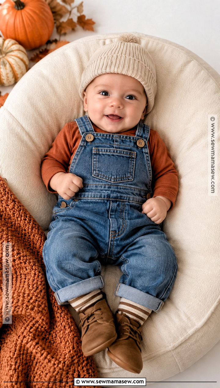 Denim Overall And Bodysuit Baby Boy Fall Outfit - 15 Baby Boy Fall Outfits 0-3 Months