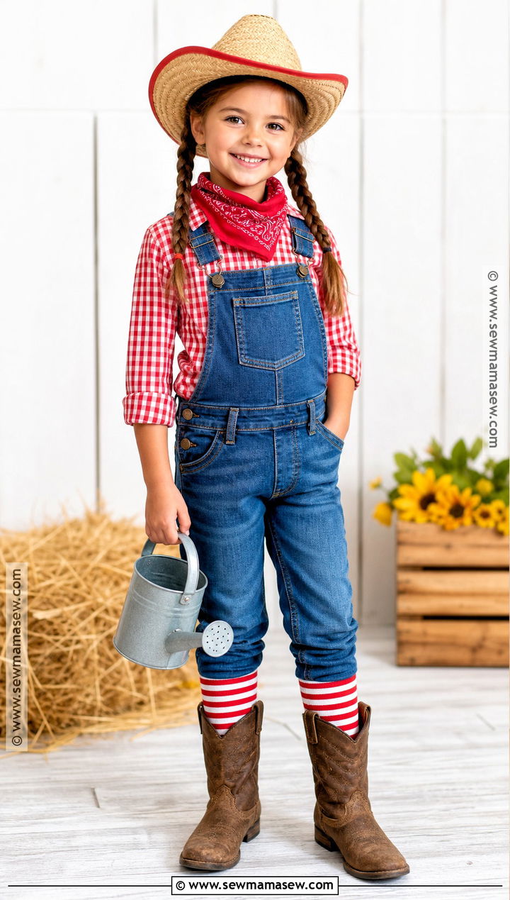 Denim Overall Cowgirl Costume - 30 cowgirl costume ideas for kids