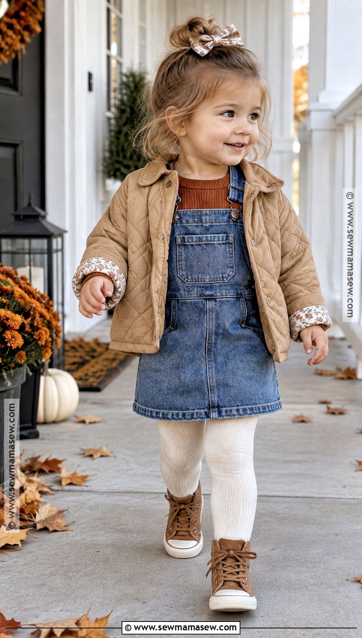 Denim Overall Dress Toddler Girl Thanksgiving Outfit - 15 Thanksgiving Toddler Girl Outfit Ideas