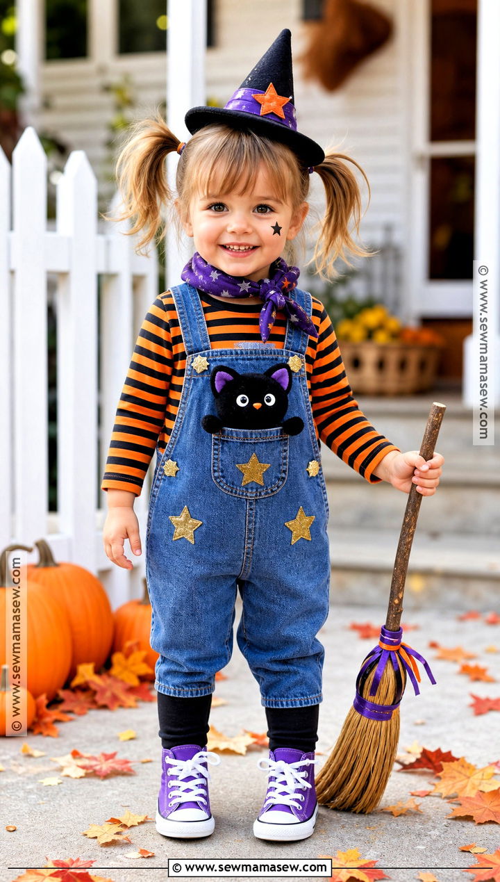 Denim Overall Toddler Witch Costume - 30 toddler witch costumes