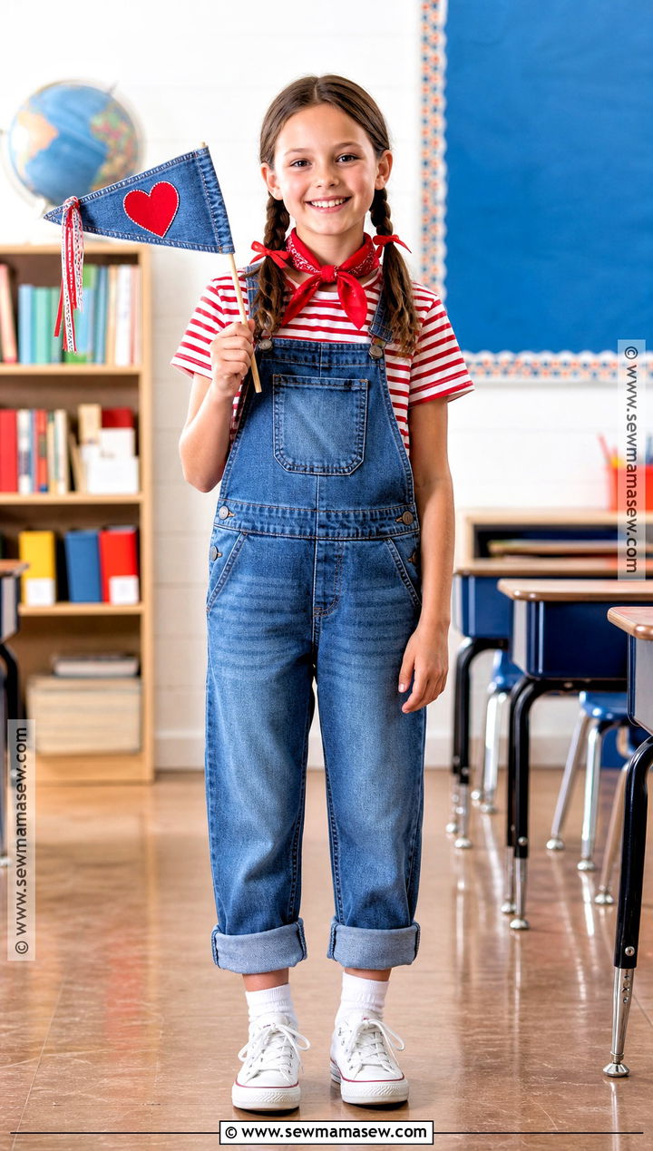 Denim Overalls 50th Day of School Outfit - 30 50th day of school dress up ideas