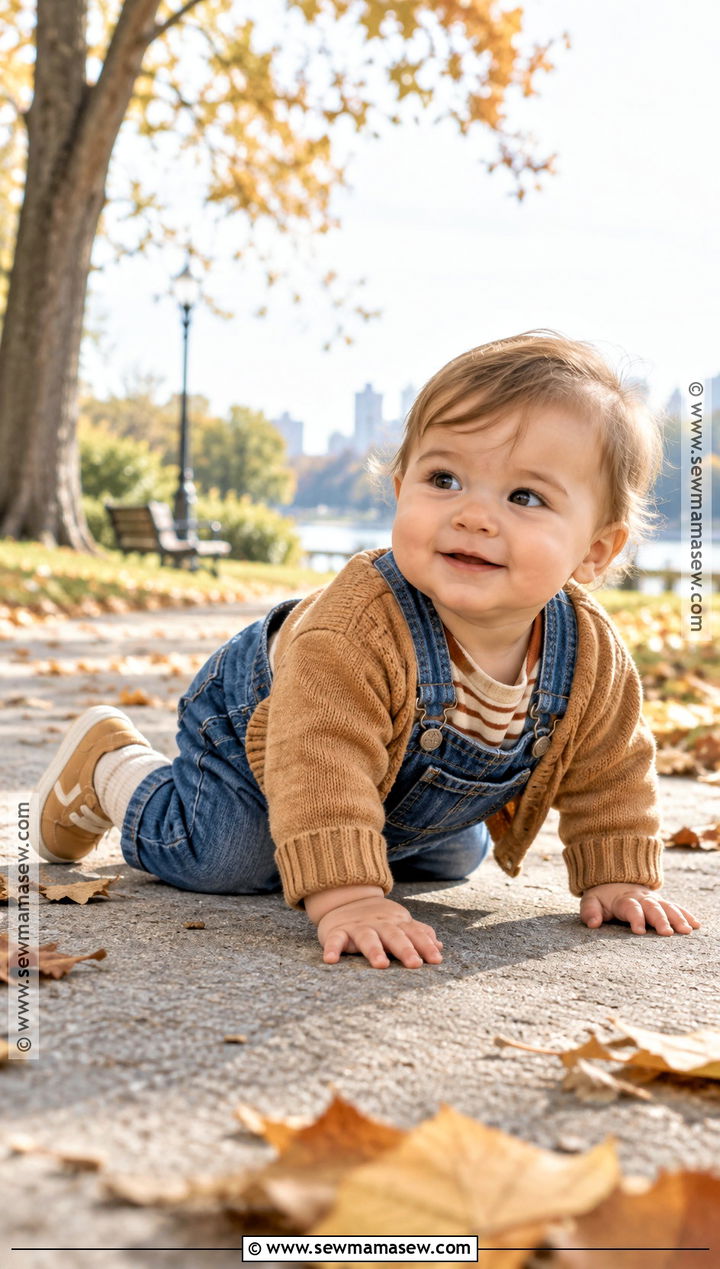 Denim Overalls And Striped Bodysuit Baby Set - 15 autumn baby fashion set ideas
