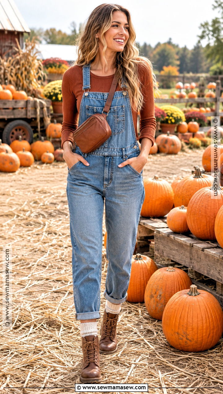 Denim Overalls Pumpkin Patch Outfit - 25 pumpkin patch outfits