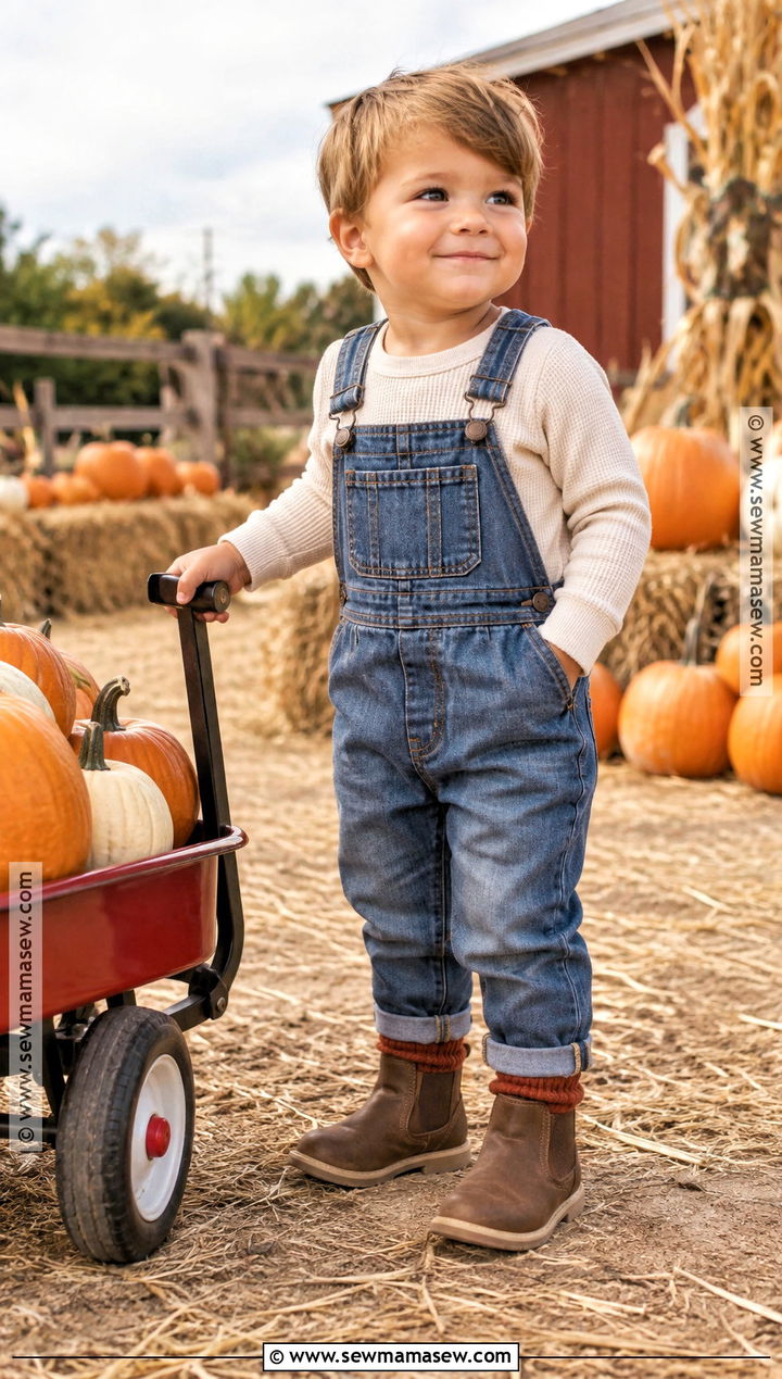 Denim Overalls Pumpkin Patch Toddler Outfit - 20 Pumpkin Patch Toddler Outfit Ideas for Boys