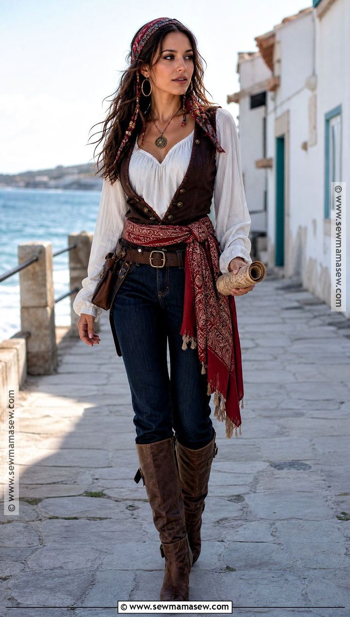 Denim Pirate Costume - 30 cute pirate costume ideas for women