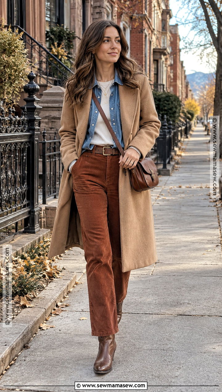 Denim Shirt With Corduroy Pants And Western Boots - 15 denver colorado november outfits
