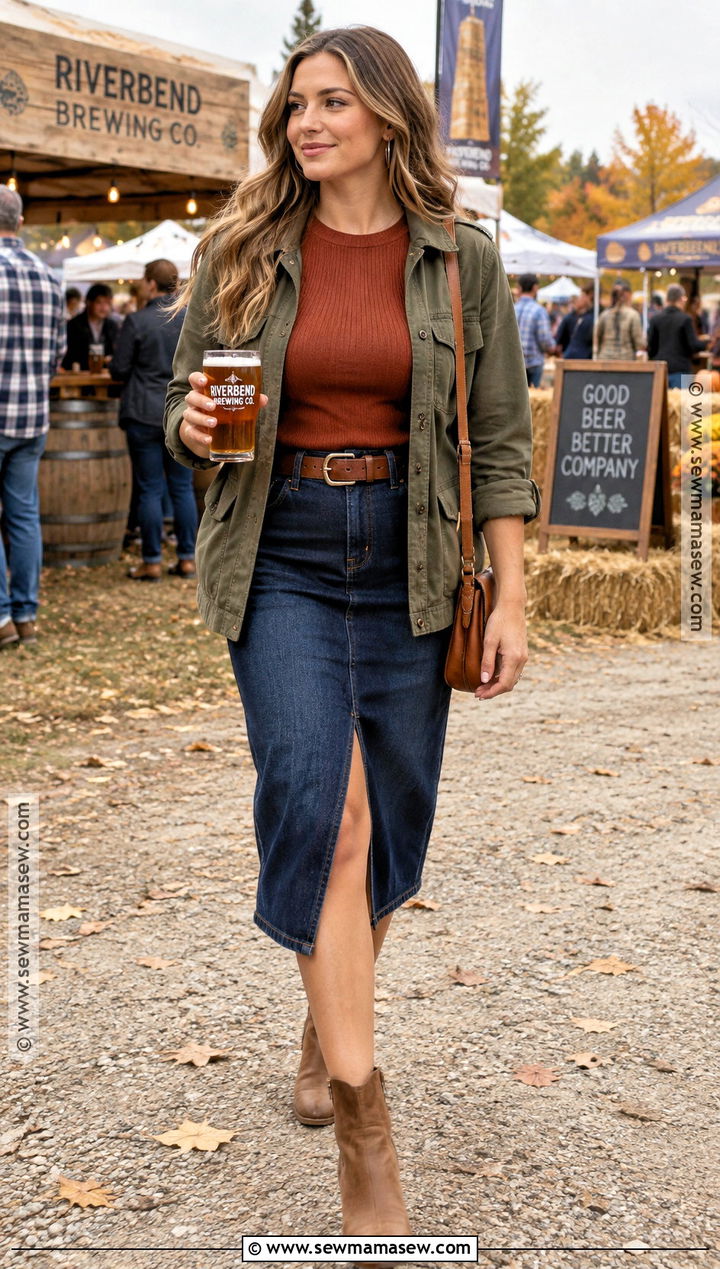 Denim Skirt Beer Festival Outfit - 15 fall beer festival outfit ideas
