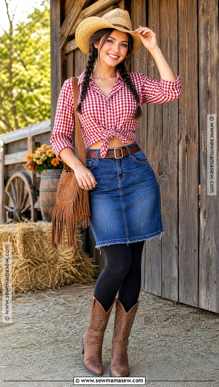Denim Skirt Cowgirl Costume - 30 easy cowgirl costume ideas
