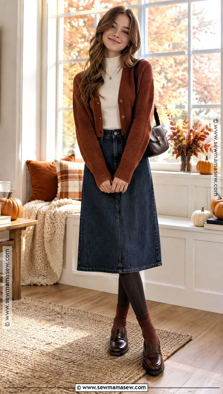 Denim Skirt Thanksgiving Outfit - 20 Thanksgiving Outfit Ideas for Teens
