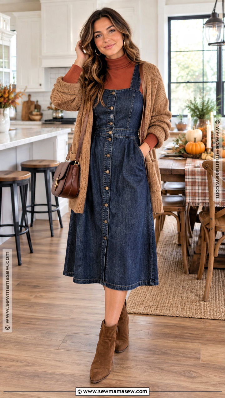 Denim Thanksgiving Dress Outfit - 20 Thanksgiving Dress Outfit Ideas