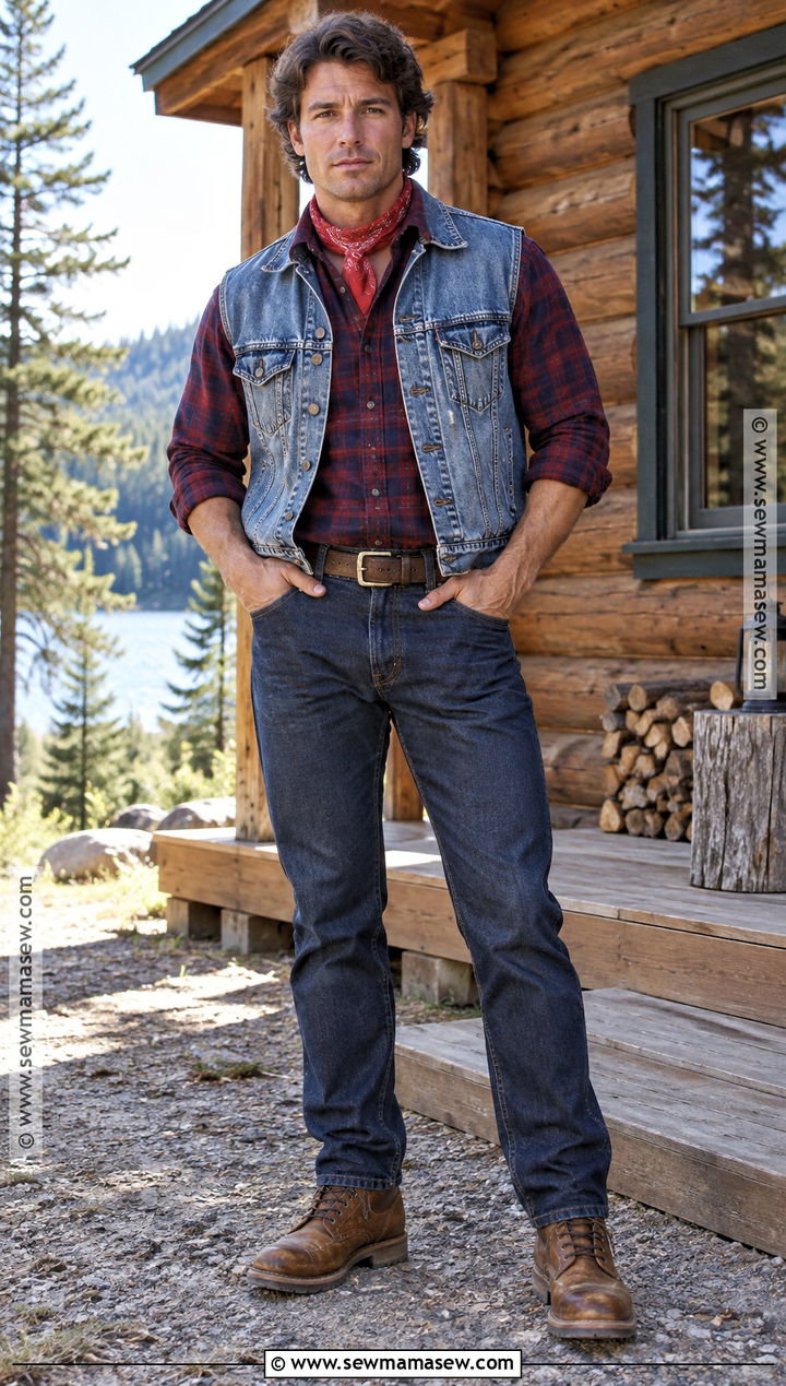 Denim Vest 80s Fall Outfit - 15 80s fall outfits for men