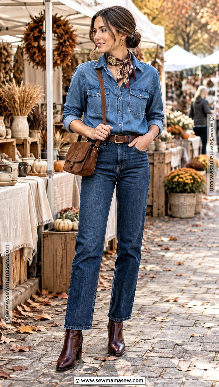 Denim on Denim Fall Festival Outfit - 30 fall festival outfit ideas