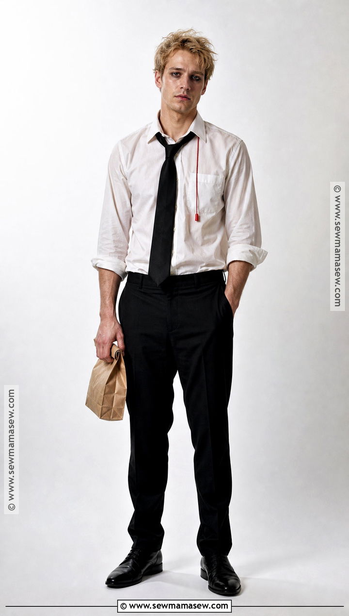 Denji Costume With White Shirt And Loose Tie - 30 easy anime costumes