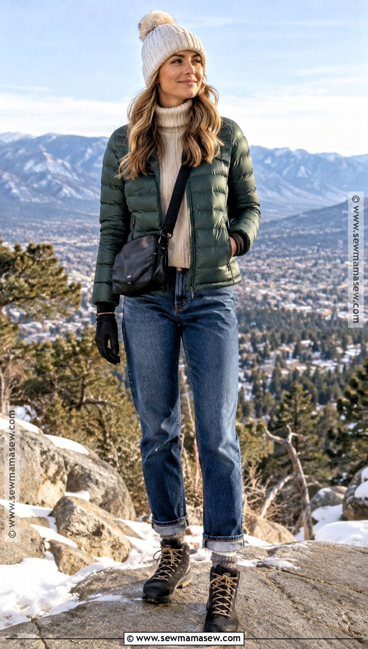 Denver Fall Puffer Jacket Outfit - 20 Denver Colorado Outfits Fall