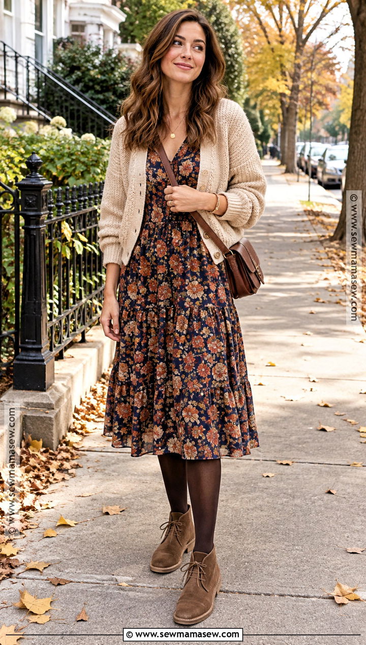 Desert Boots With A Floral Midi Dress - 15 desert boots fall fashion