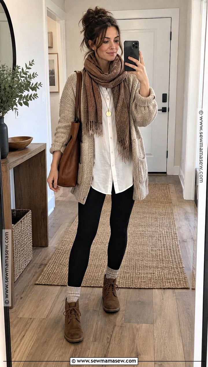 Desert Boots With Leggings And A Long Cardigan - 15 desert boots fall fashion