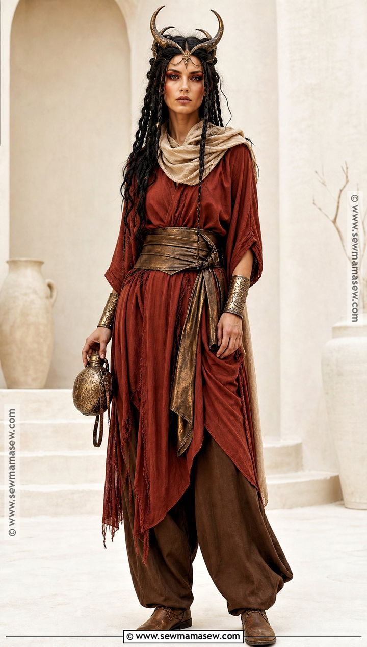Desert Lilith Costume With Bronze Robes - 30 Lilith Costume Ideas