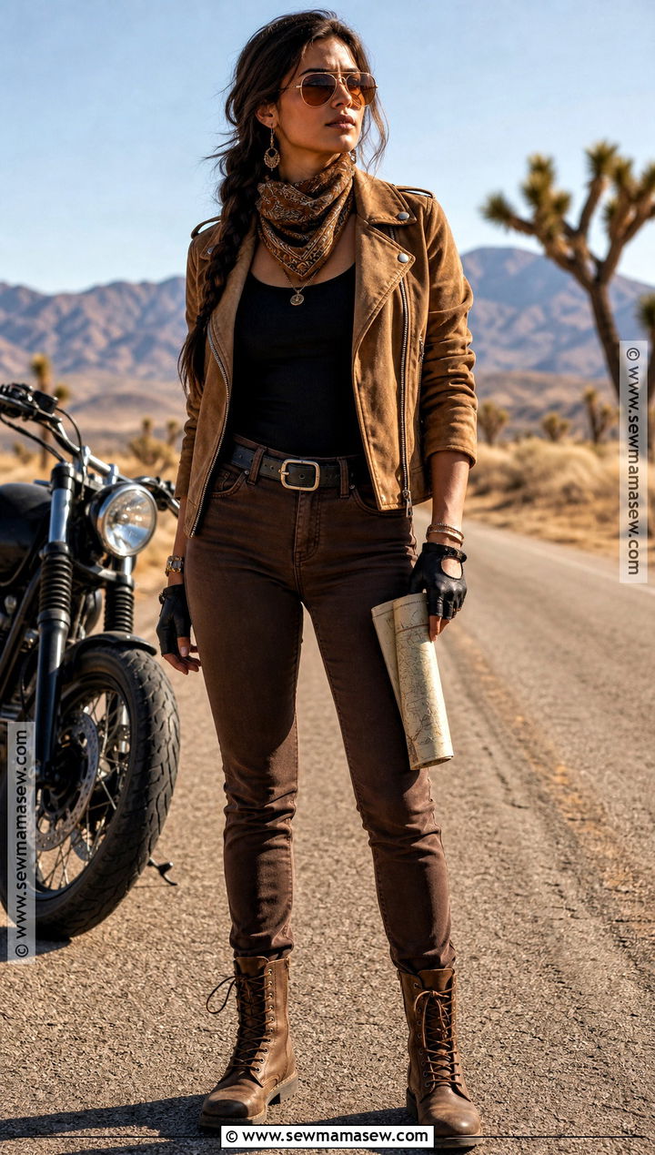 Desert Road Biker Girl Costume - 30 biker girl halloween costume ideas