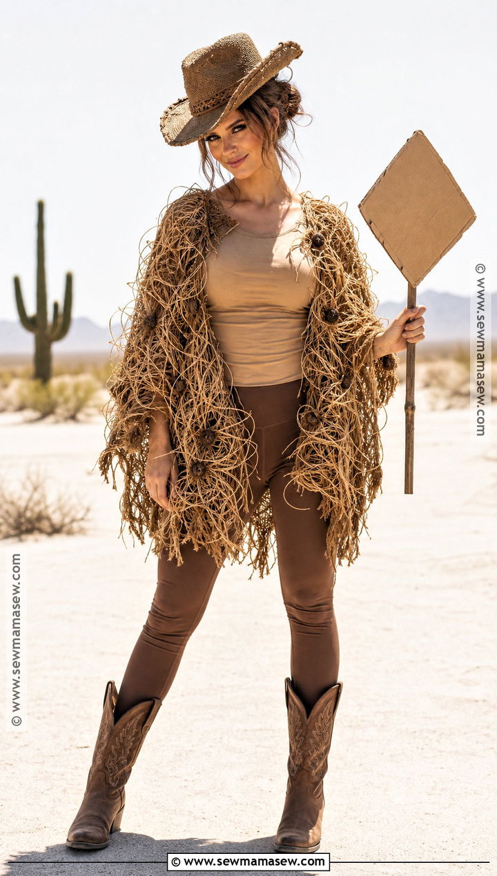 Desert Tumbleweed Costume With Western Boots - 30 wild west costume ideas for women