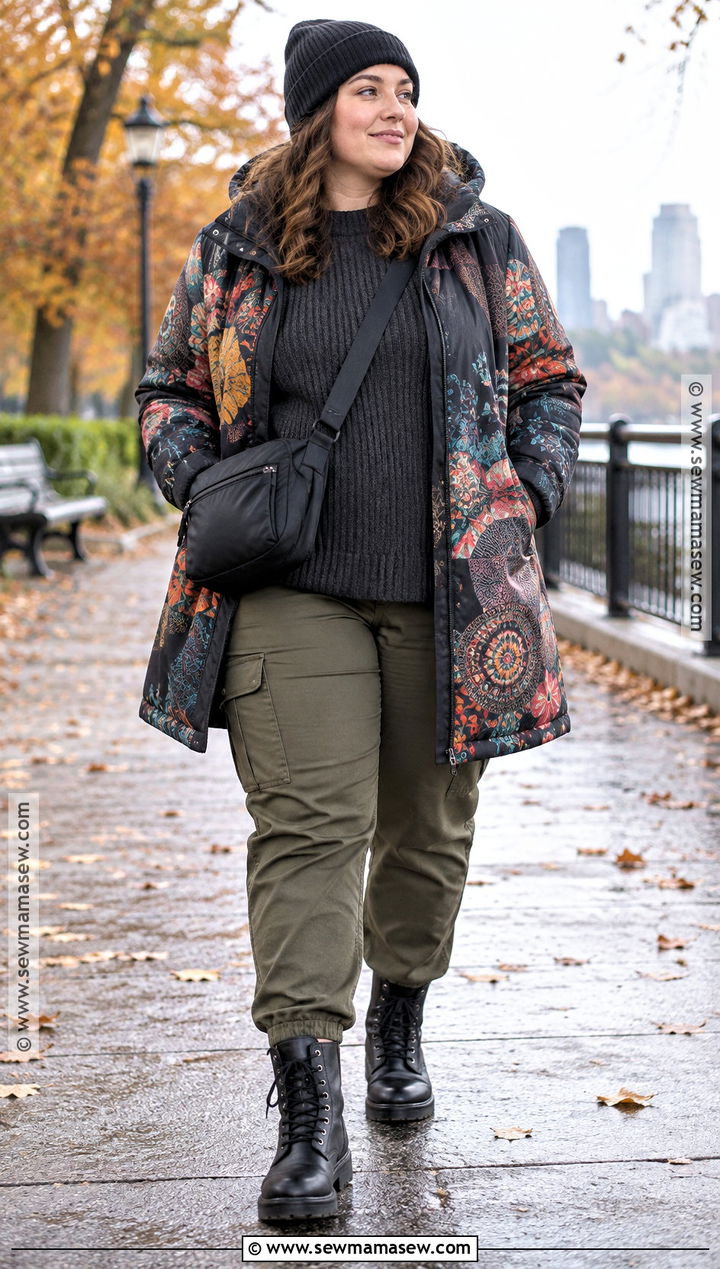 Desigual Hooded Parka With Cargo Pants And Boots - 15 desigual fall coats