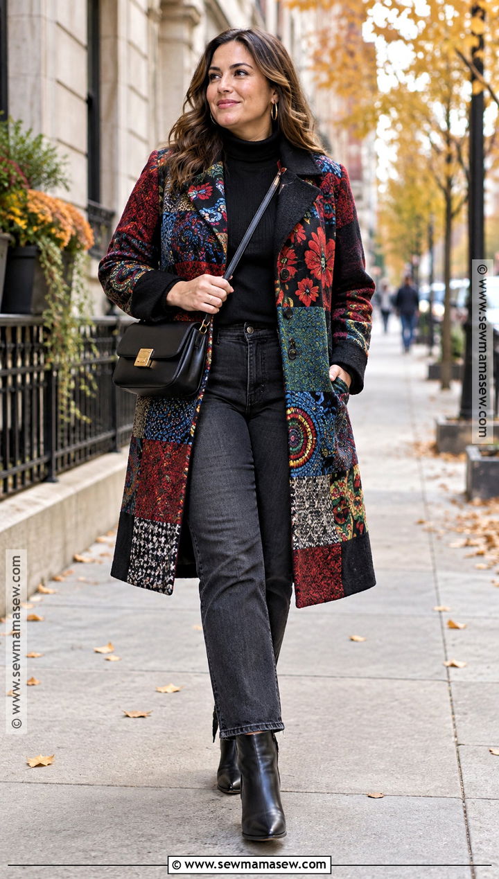 Desigual Patchwork Coat With Jeans And Boots - 15 desigual fall coats