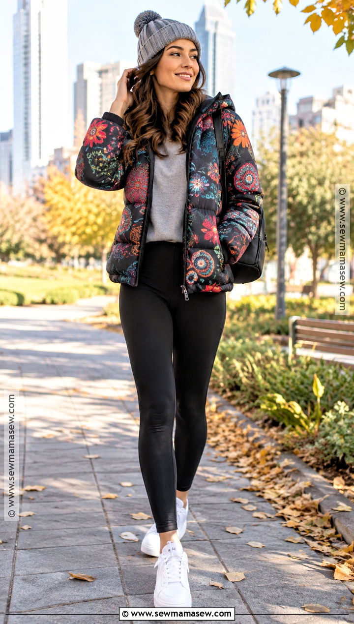 Desigual Puffer Coat With Leggings And Sneakers - 15 desigual fall coats