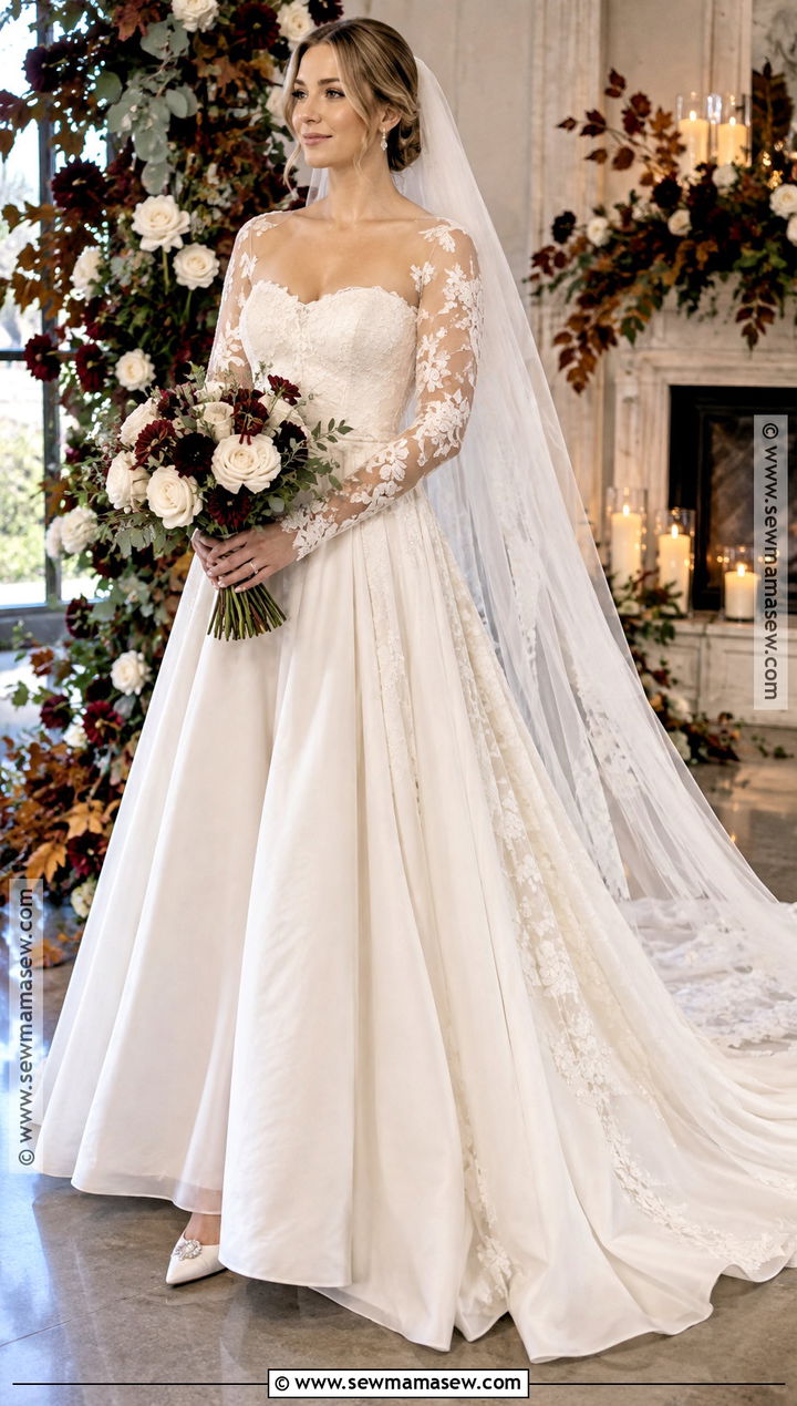 Detachable Long Sleeve Wedding Dress - 15 fall long sleeve wedding dress ideas