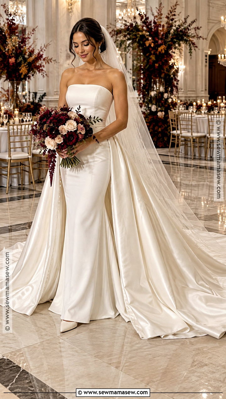 Detachable Overskirt Fall Wedding Dress - 15 Fall Wedding Dress Bride Ideas