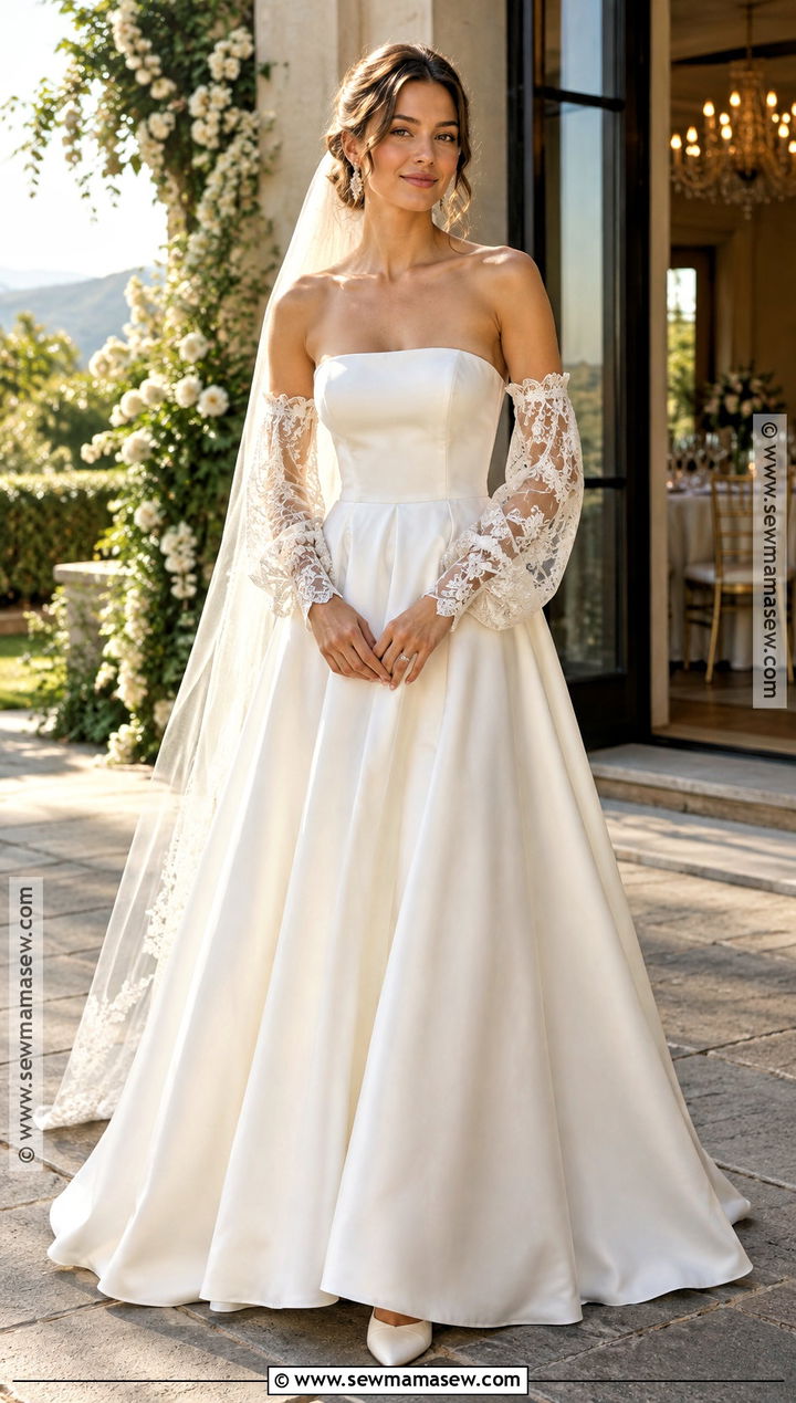 Detachable Sleeve Early Fall Wedding Dress - 15 early fall wedding dress ideas